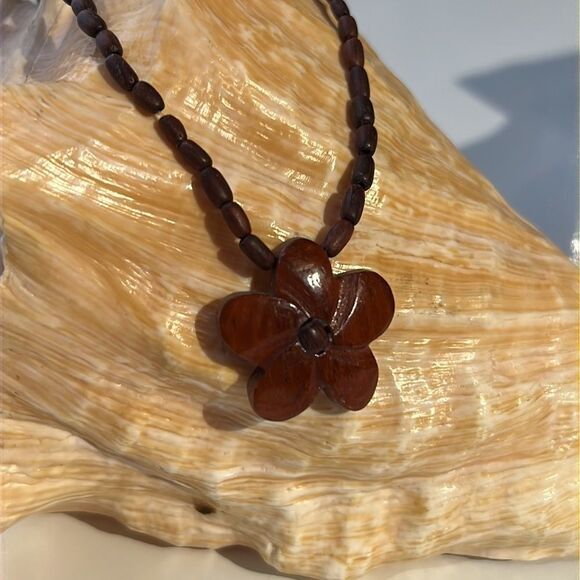 Bundle 3 for $15 Beach Style Wood Pendant Bead Necklace - Picture 3 of 10